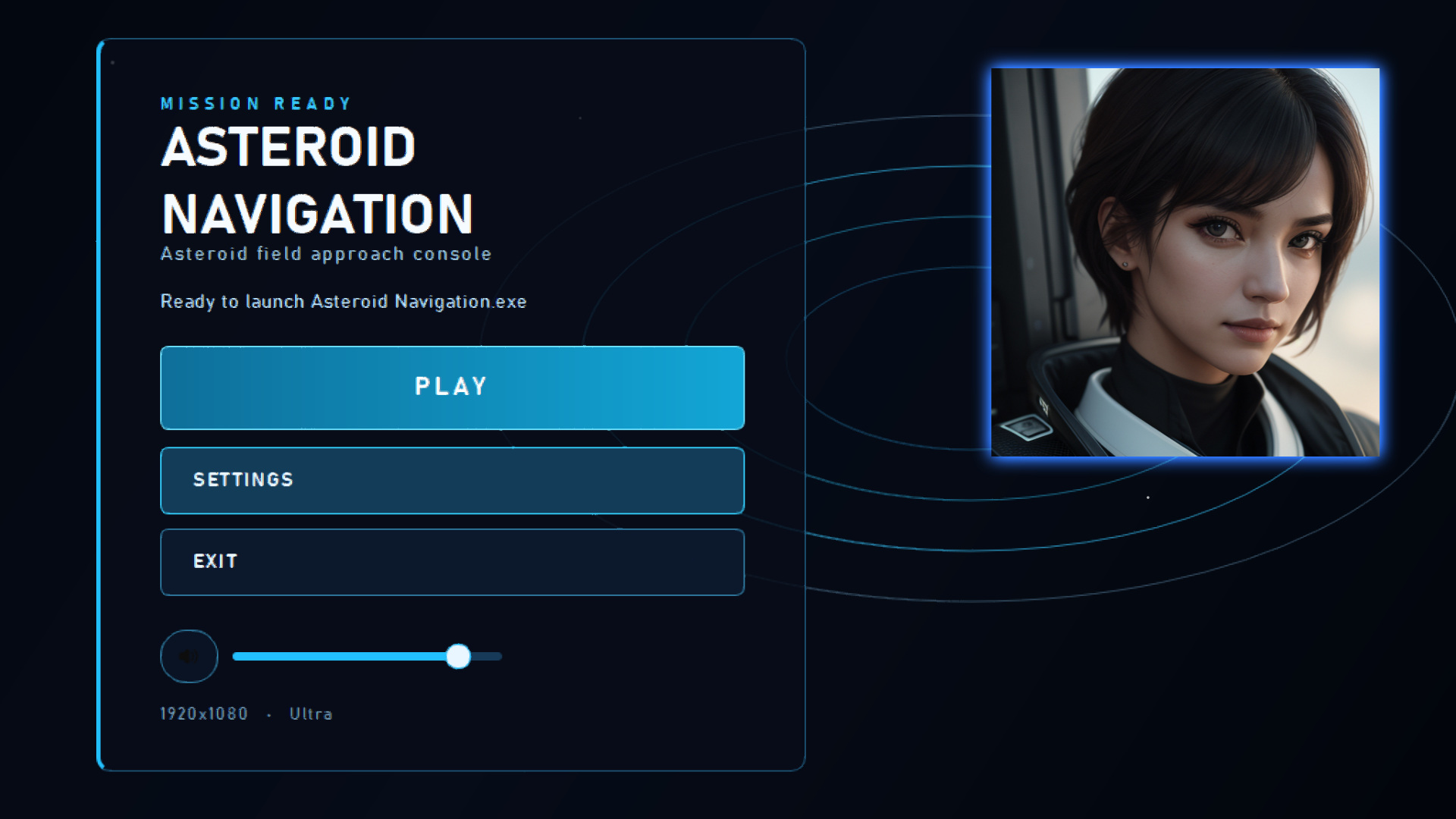 Asteroid Navigation &mdash; neon asteroid field header art
